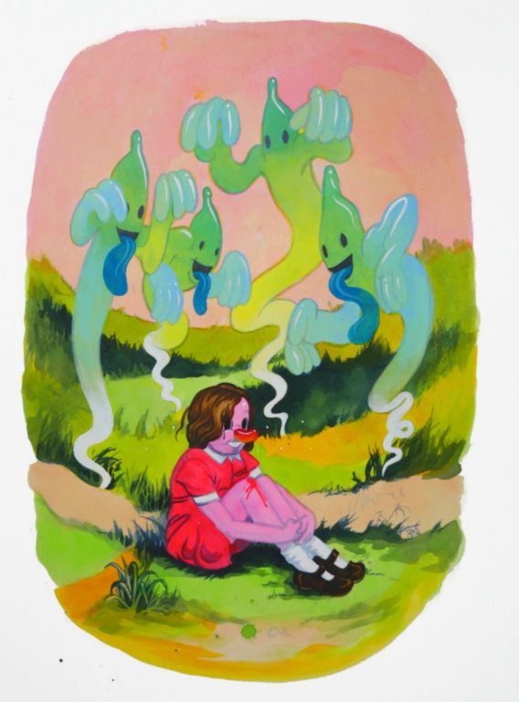Cry BabyAcrylic ink on paper, 30 x 22 in, 2017