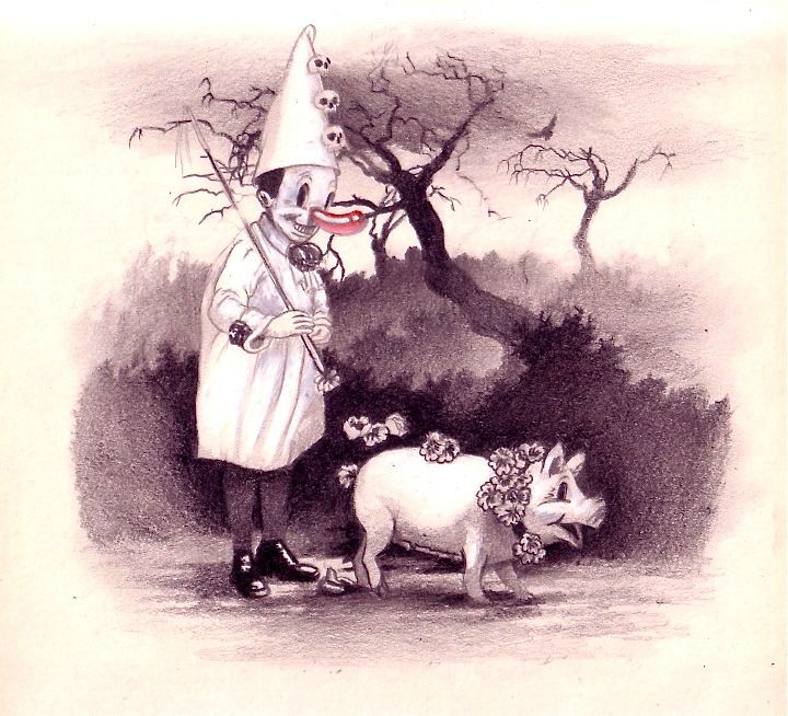 Hour the PigGraphite on paper, 25 x 23 cm, 2008