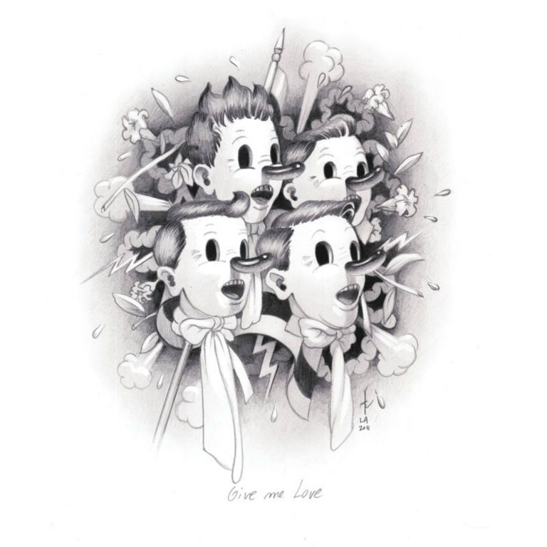 Give Me Love Graphite on paper, 25 x 25 cm, 2011