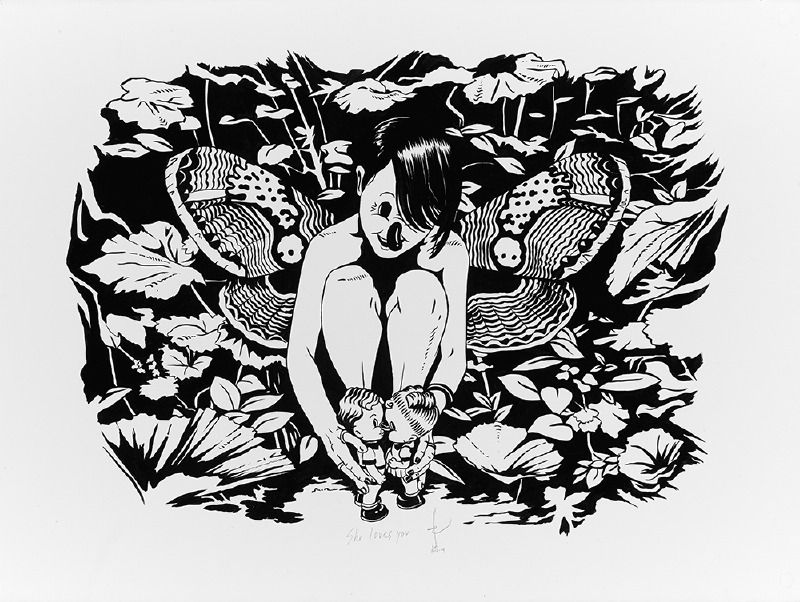 She Loves YouInk on Arches paper, 22 x 30 in, 2014