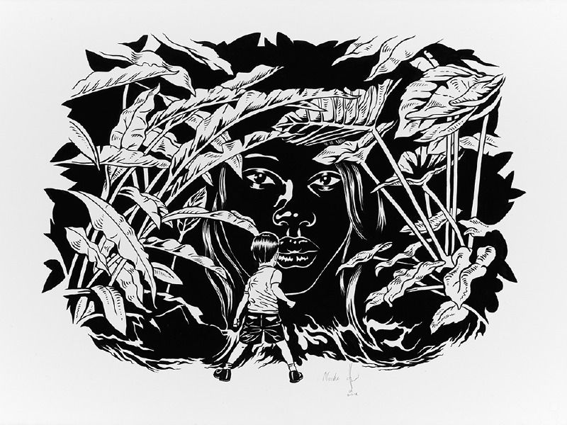 NocheInk on Arches paper, 22 x 30 in, 2014