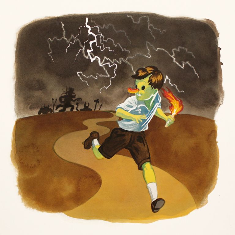 On the RunInk on paper, 15 x 15 in, 2015-16