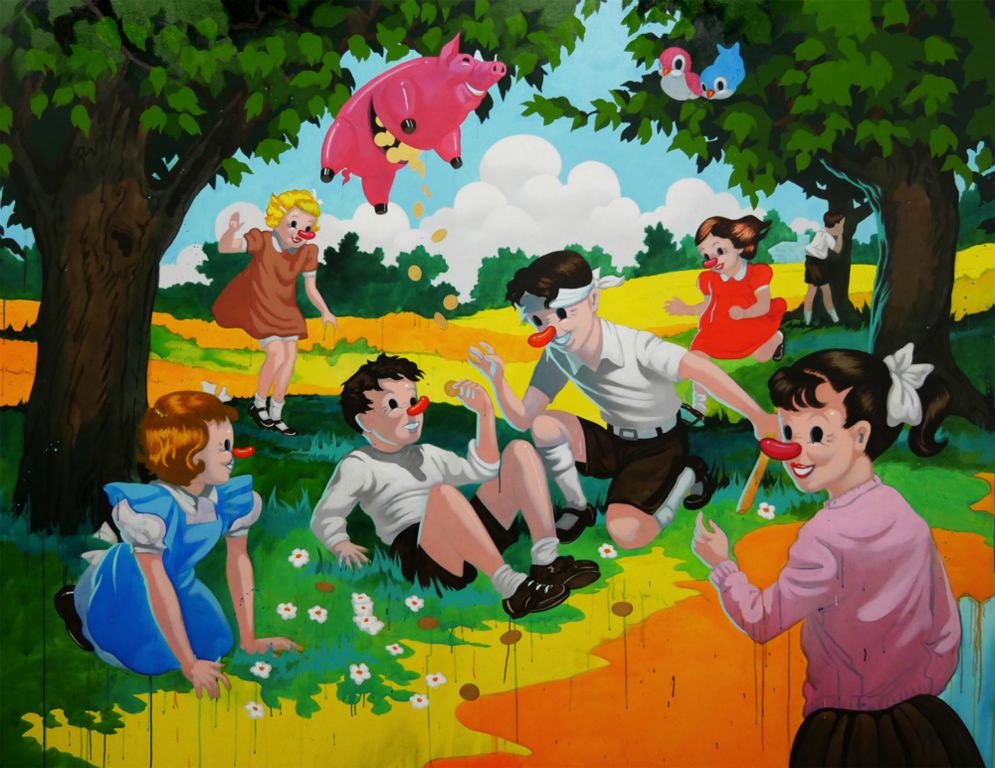 
La Piñata, Acrylic on canvas, 100 x 80 in, 2016
