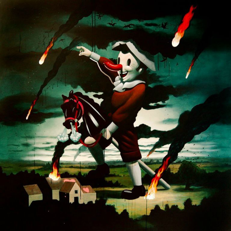 
Y Vienen Los Imbeciles, Acrylic on canvas, 145 x 145 cm, 2008
