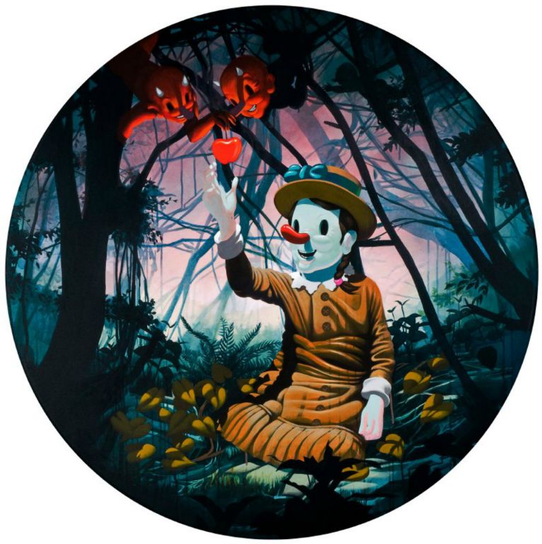 
Strange Fruit, Acrylic on canvas, 46-inch diameter, 2010
