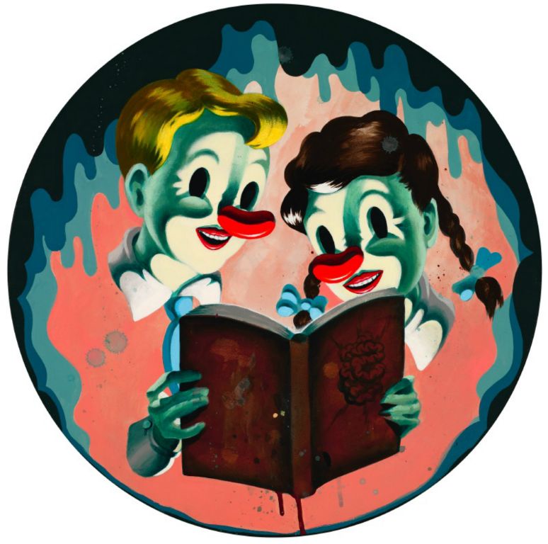 
Guilty, Guilty, Guilty, Acrylic on canvas, 20 in diameter, 2010
