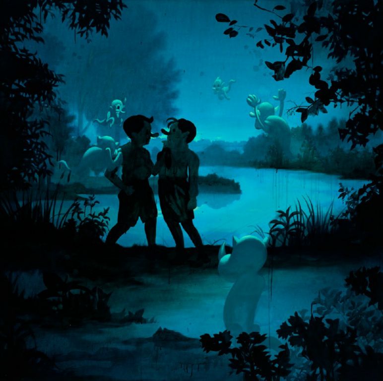 
Just Another Night, Acrylic on canvas, 60 x 60 in, 2012
